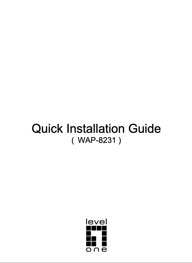 Page n°1 - Manuel utilisateur LevelOne WAP-8231