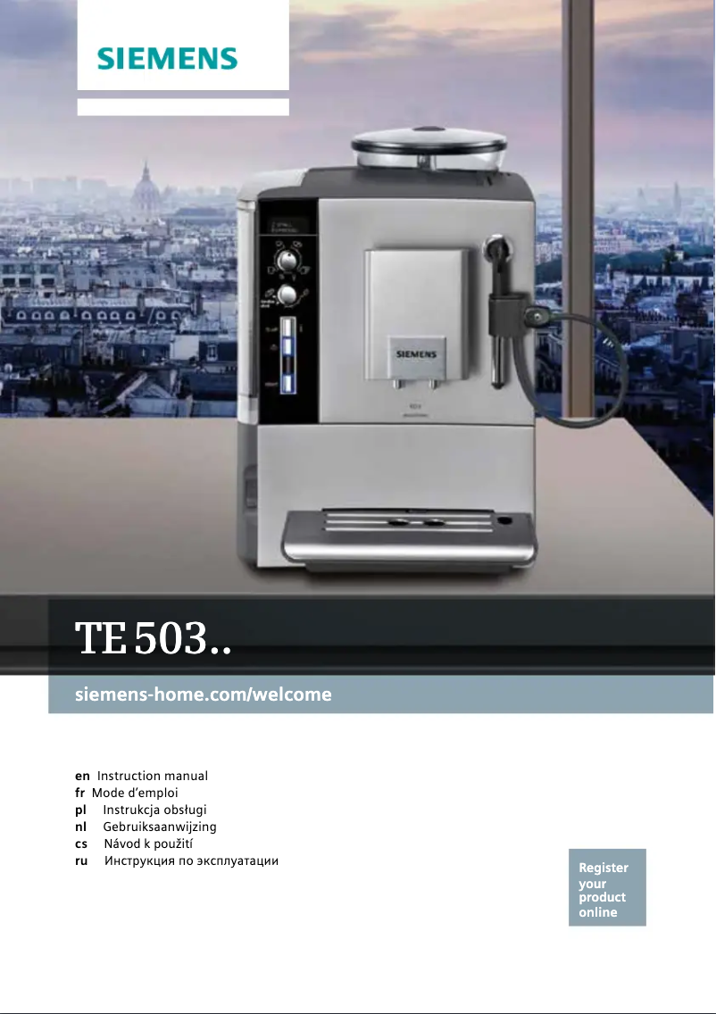 Page 1 de la notice Manuel d'utilisation et d'entretien Siemens EQ.5 Macchiato TE503209RW