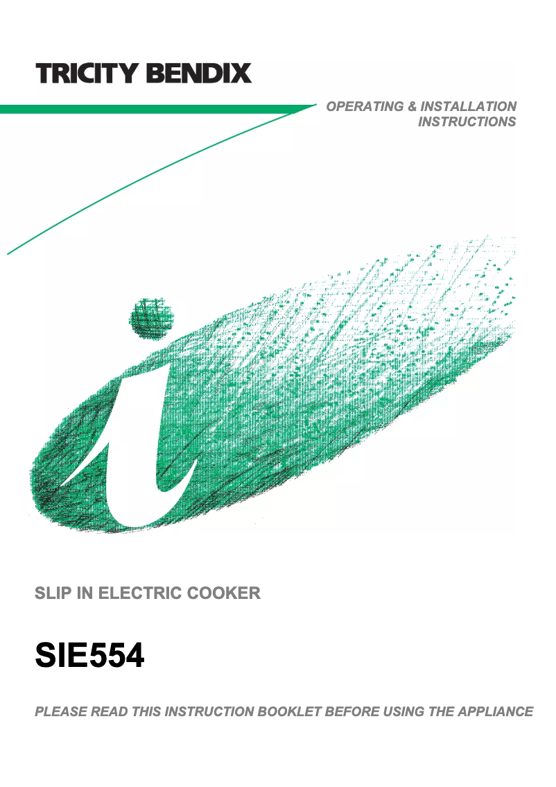 Page n°1 - Manuel utilisateur Tricity Bendix SIE554GR
