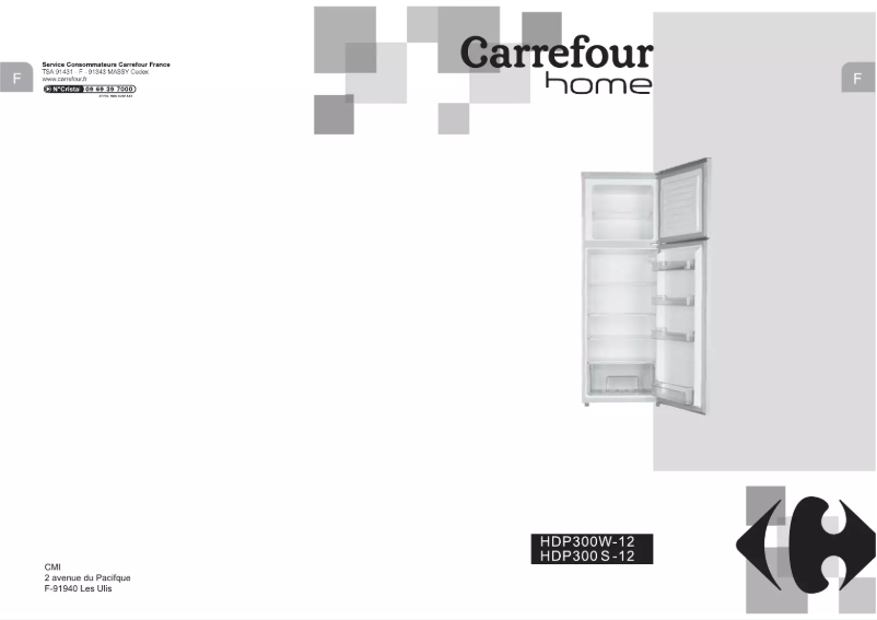 Page 1 de la notice Manuel utilisateur Carrefour Home HDP300W12