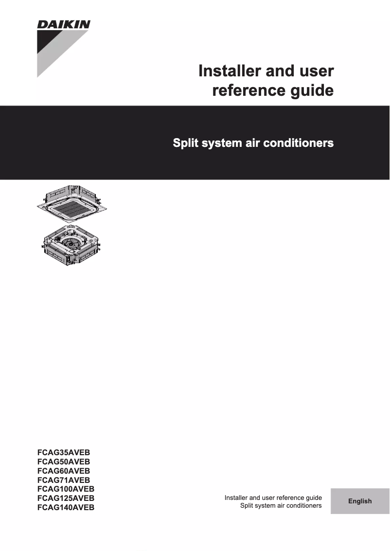 Page 1 de la notice Guide d'installation Daikin FCAG125AVEB