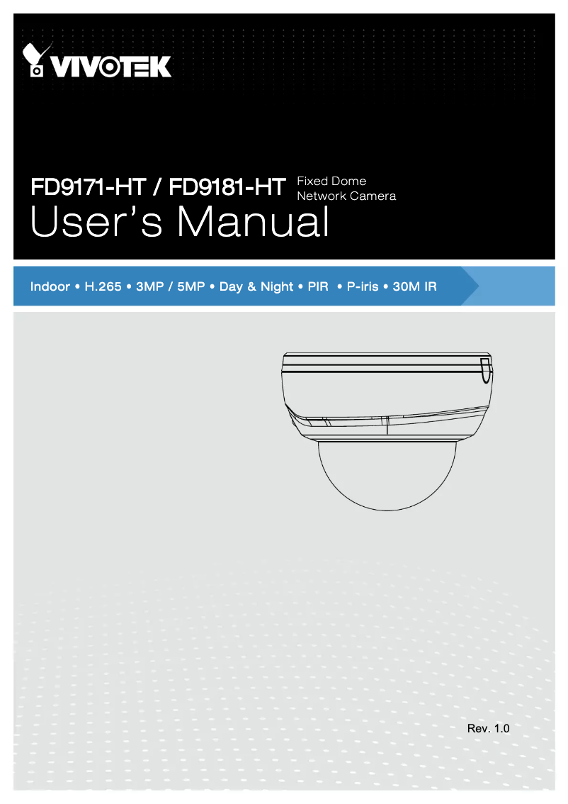 Page 1 de la notice Manuel utilisateur Vivotek FD9171-HT