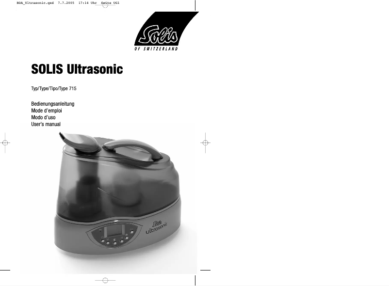 Image de la première page du manuel de l'appareil Ultrasonic 715