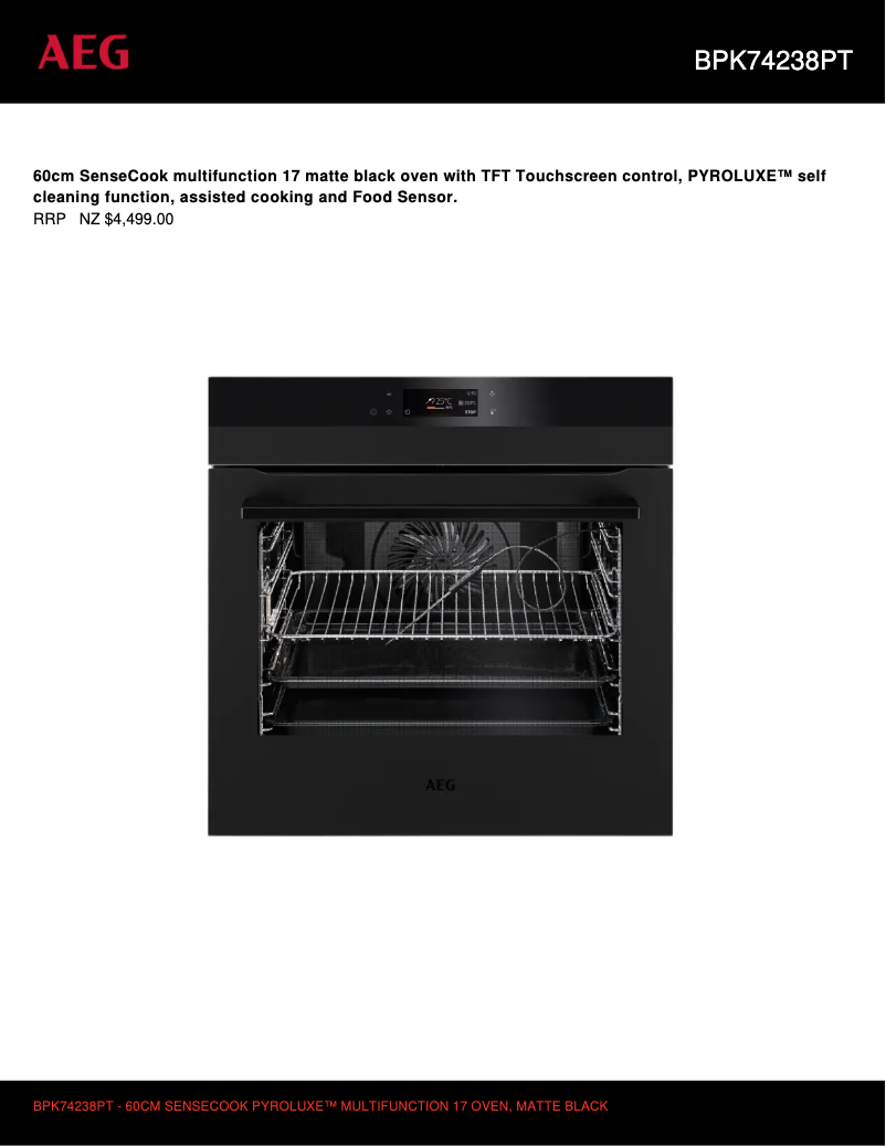 Imagen de la primera página del manual del dispositivo BPK74238PT