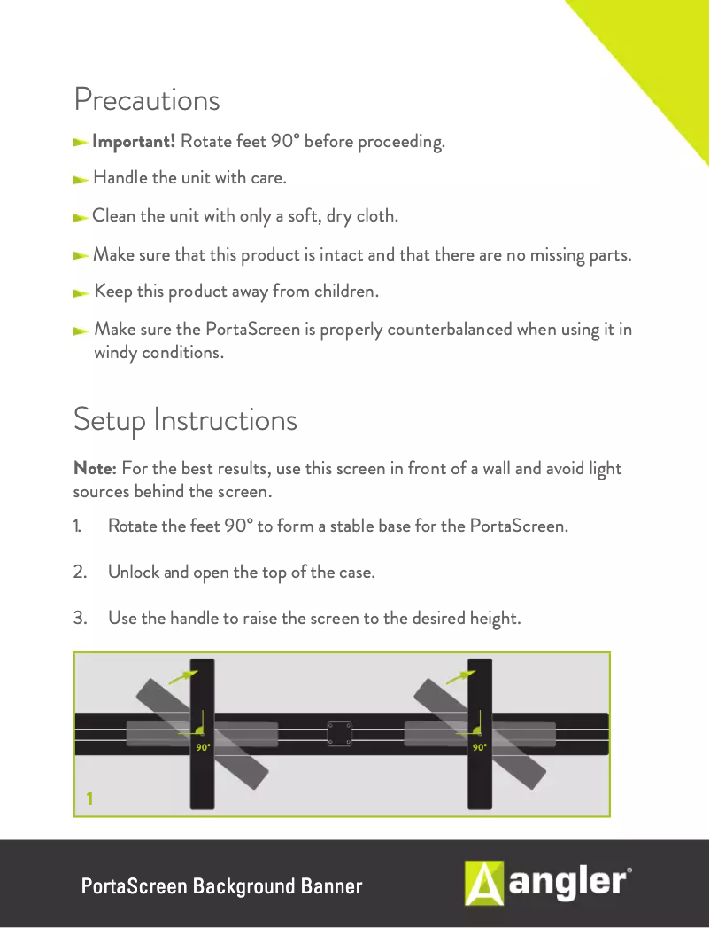 Page n°1 - Manuel utilisateur Angler PortaScreen