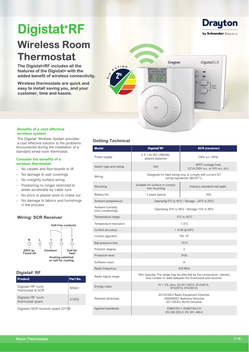 Image de la première page du manuel de l'appareil Digistat+RF