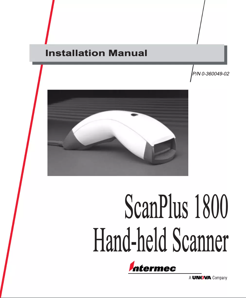 Page n°1 - Manuel utilisateur Intermec ScanPlus 1800PDF