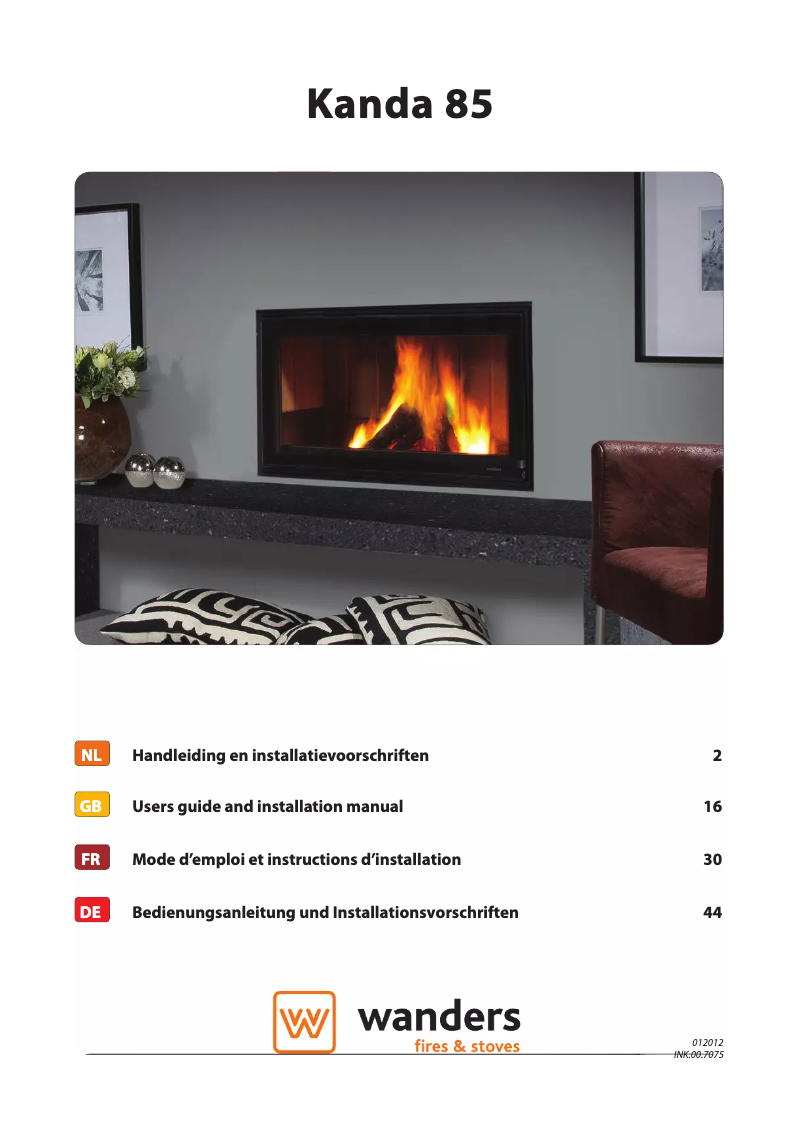 Page 1 de la notice Manuel utilisateur Wanders Kanda 85