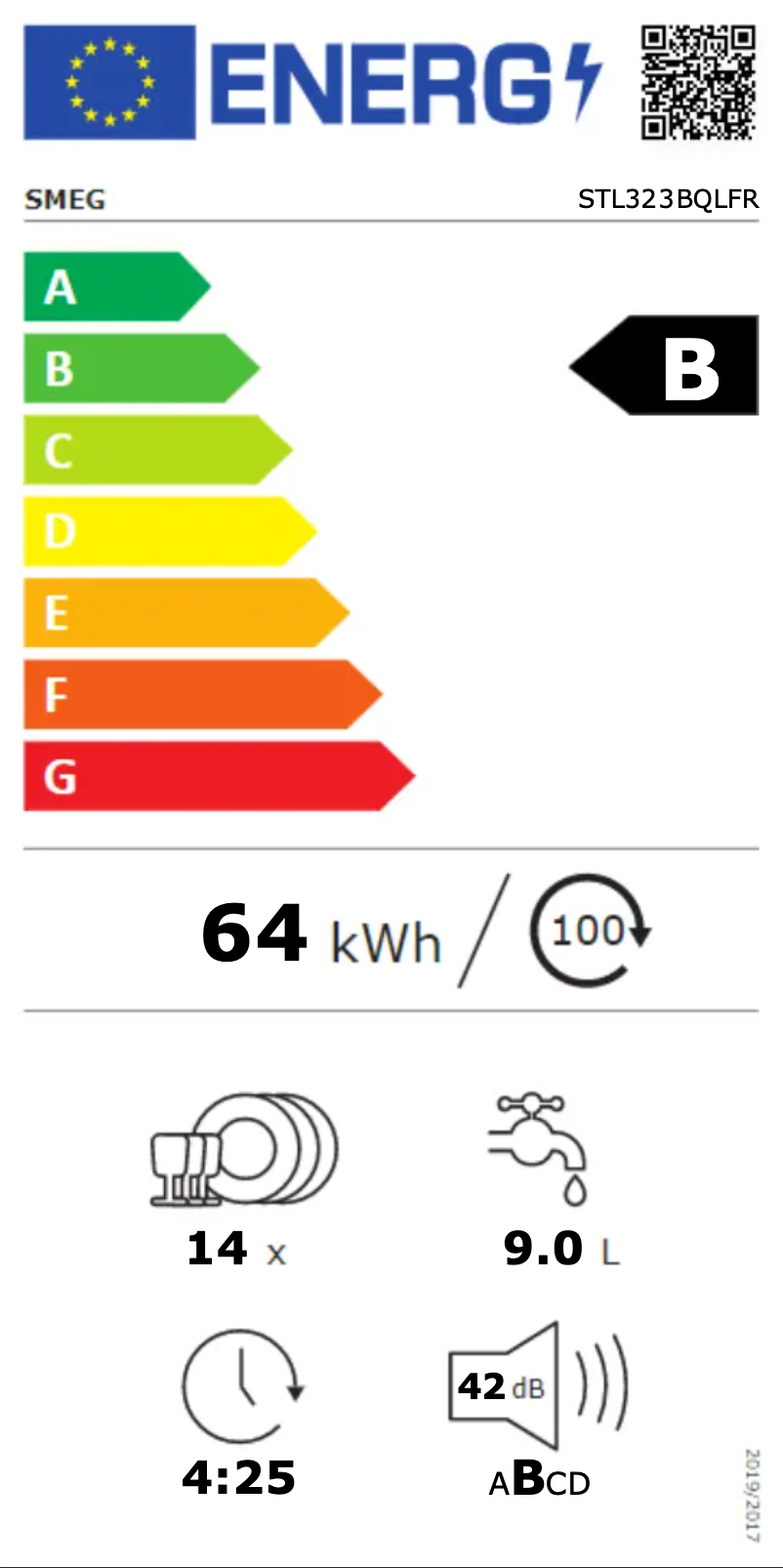Page n°1 - Label énergétique Smeg STL323BQLFR