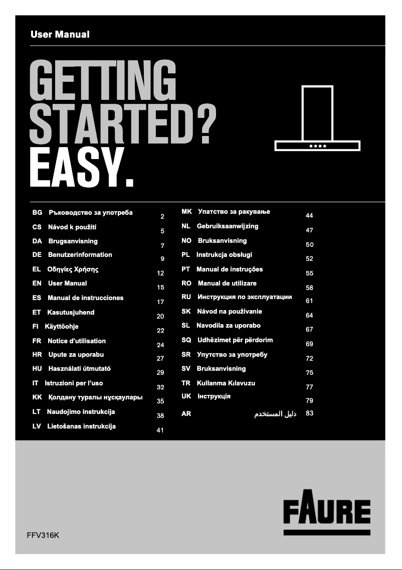 Página 1 del manual Manual de usuario Faure FFV316K