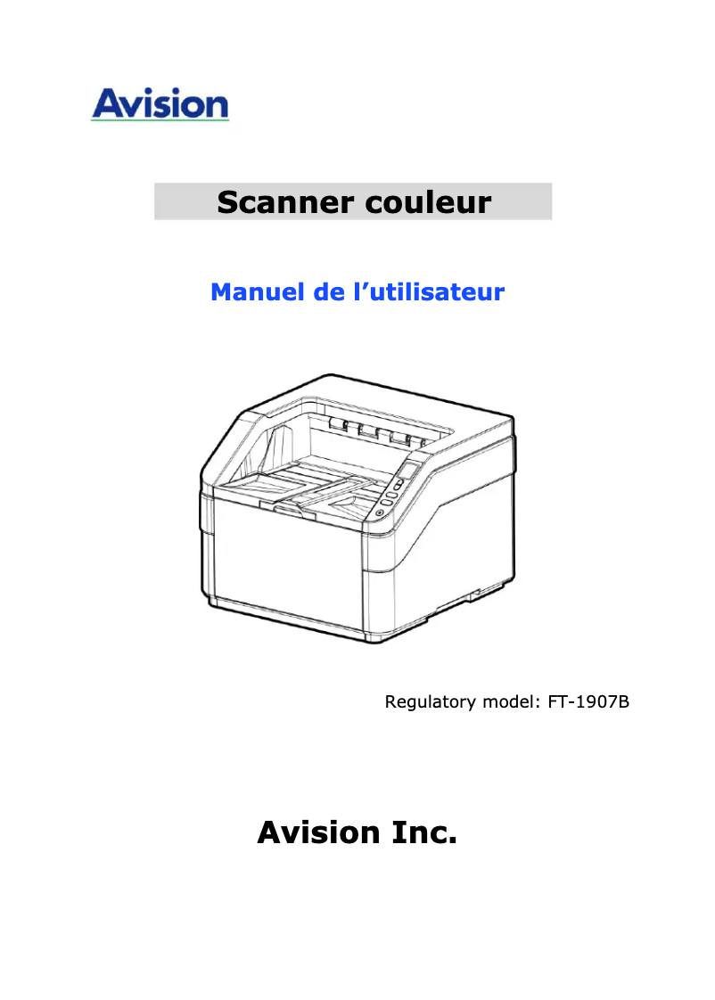 Page 1 de la notice Manuel utilisateur Avision AD8130UN