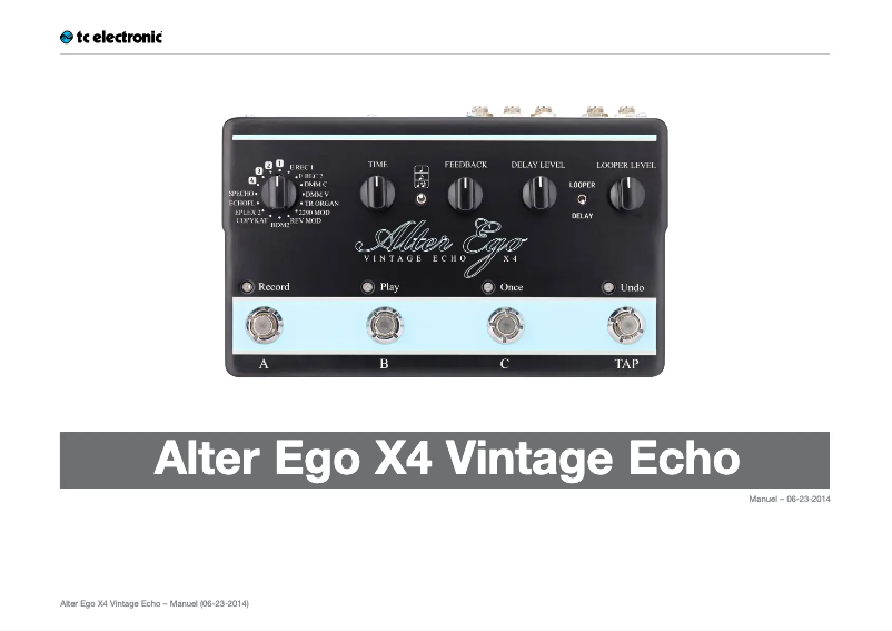 Image de la première page du manuel de l'appareil ALTER EGO X4