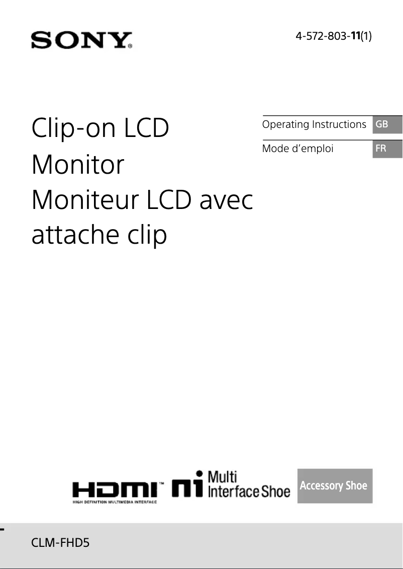 Image de la première page du manuel de l'appareil CLM-FHD5