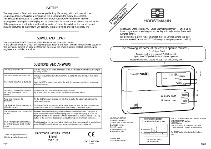 Image de la première page du manuel de l'appareil ChannelPlus H11XL