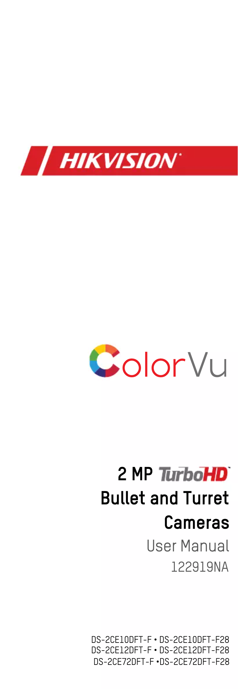 Image de la première page du manuel de l'appareil DS-2CE12DFT-F