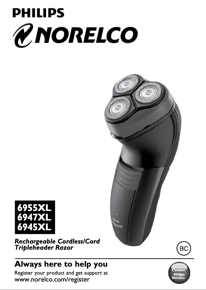 Image de la première page du manuel de l'appareil Norelco 6945XL