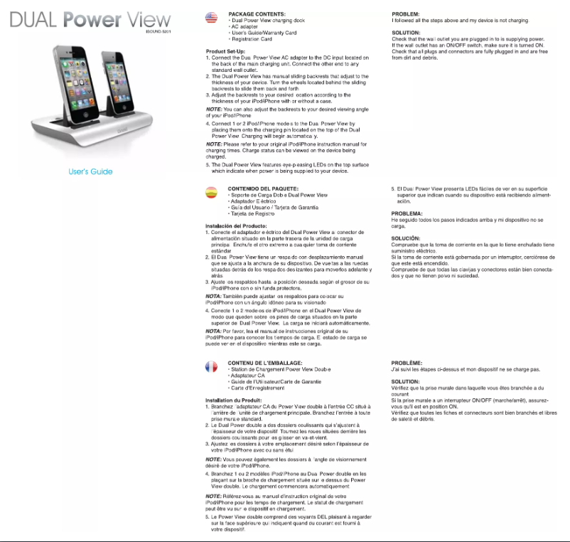 Page 1 de la notice Manuel utilisateur i.Sound ISOUND-5201