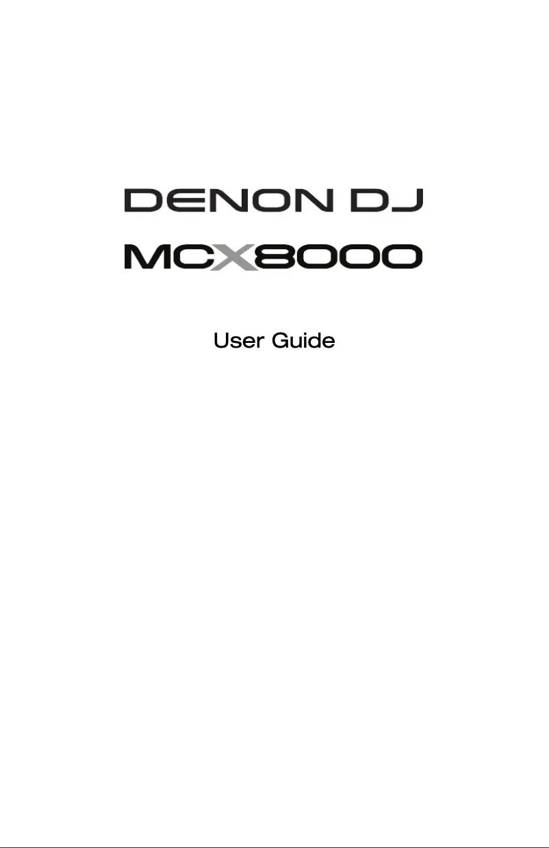 Page n°1 - Manuel utilisateur Denon DJ MCX8000