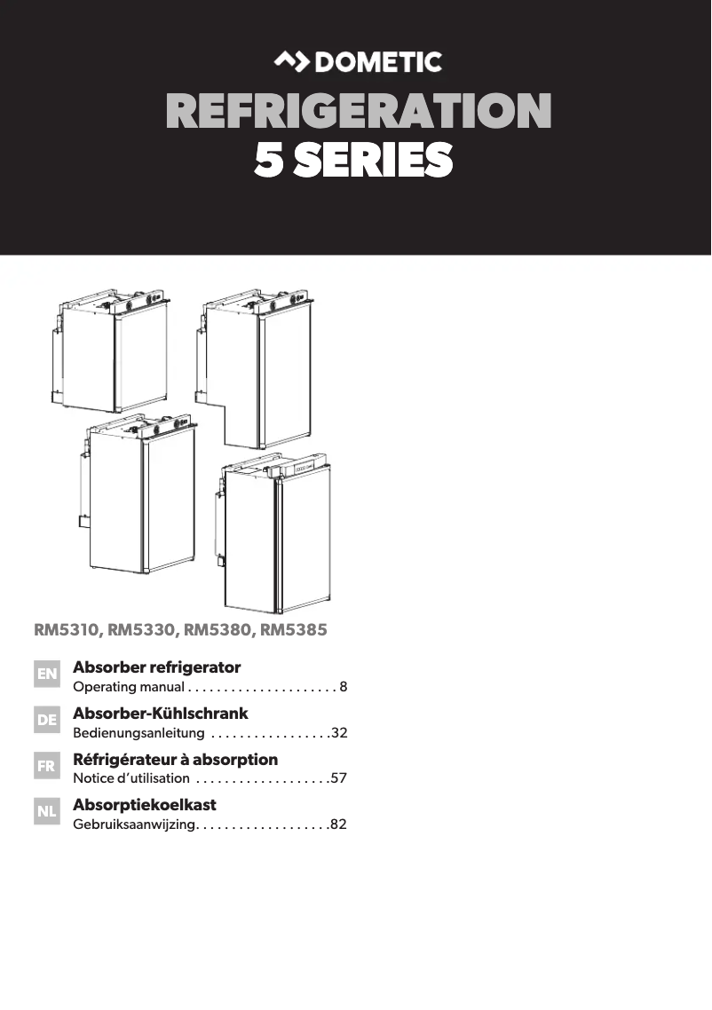 Page 1 de la notice Manuel utilisateur Dometic RM 5310