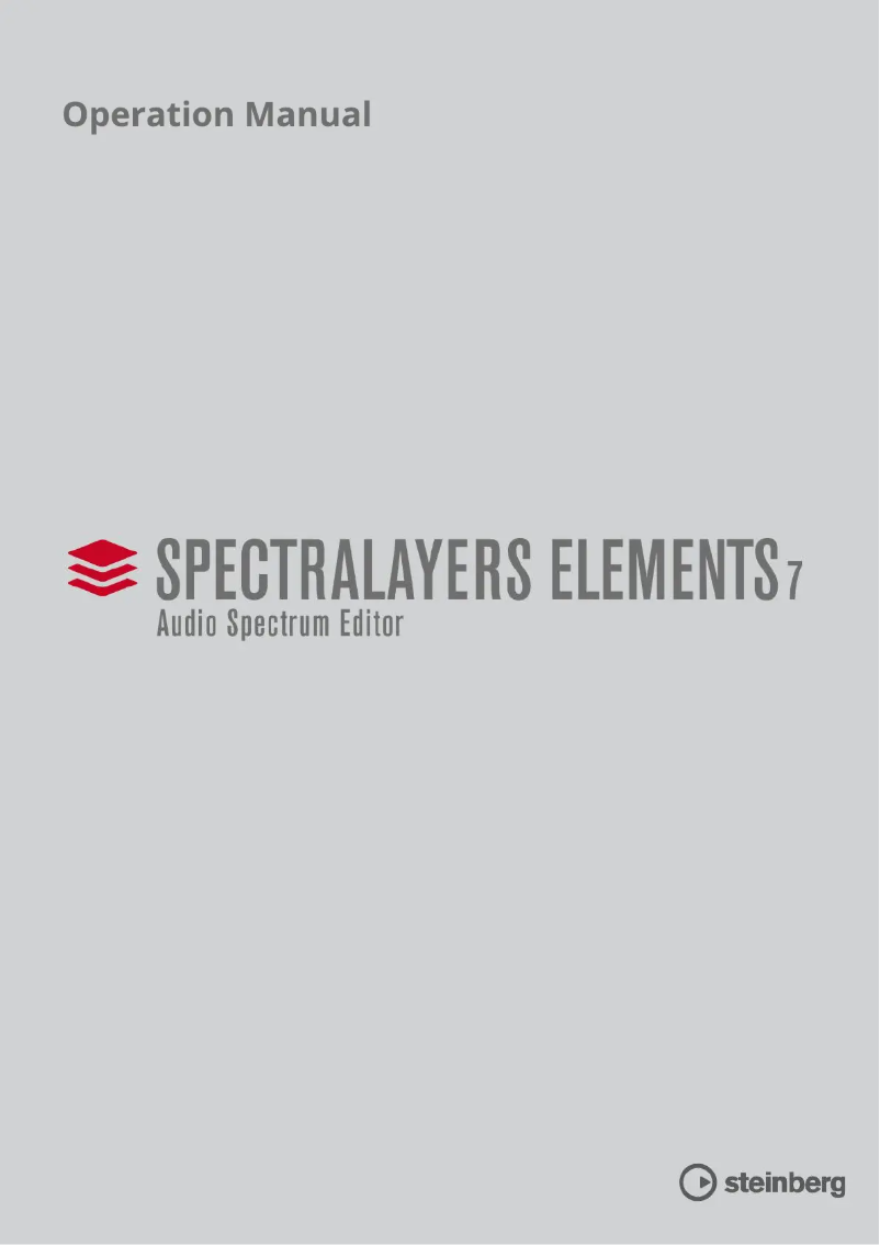 Page n°1 - Manuel utilisateur Steinberg SpectraLayers Elements 7