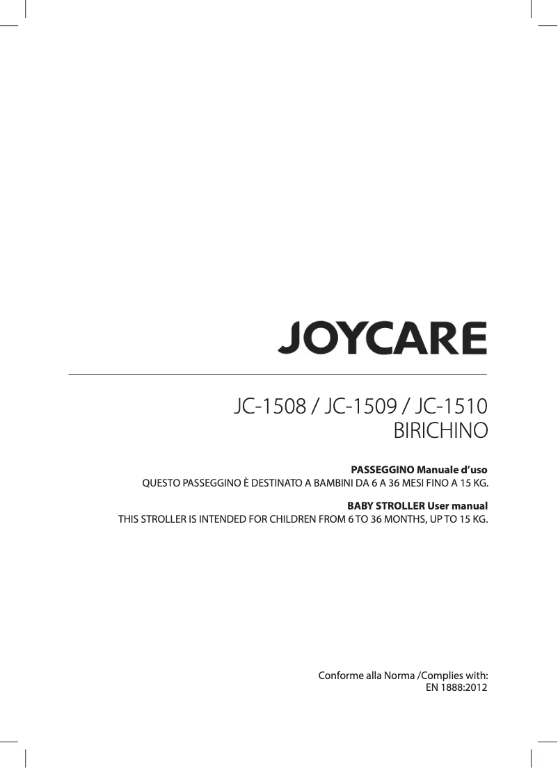Image de la première page du manuel de l'appareil Birichino JC-1509