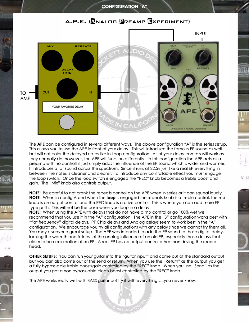 Page n°1 - Manuel utilisateur J. Rockett Audio Designs APE