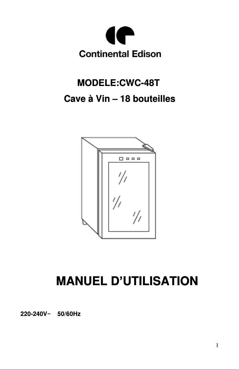 Image de la première page du manuel de l'appareil CWC-48T