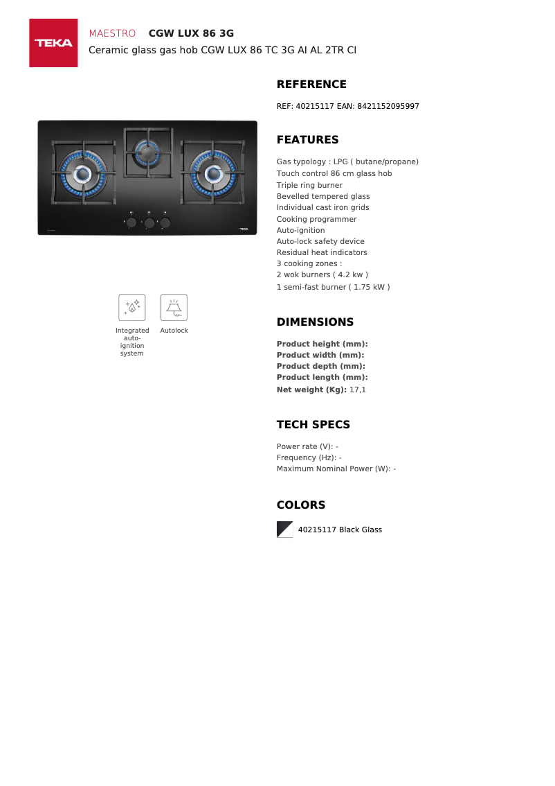 Image de la première page du manuel de l'appareil CGW LUX 86 3G
