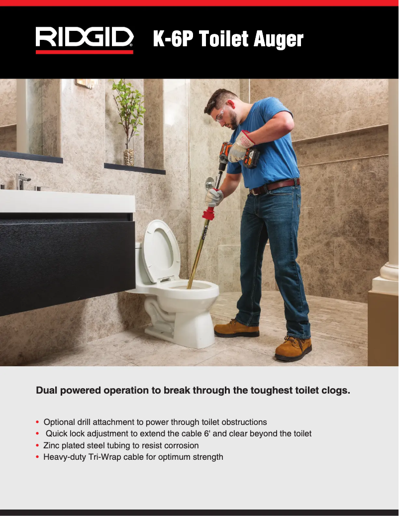 Page 1 de la notice Catalogue Ridgid K-6P