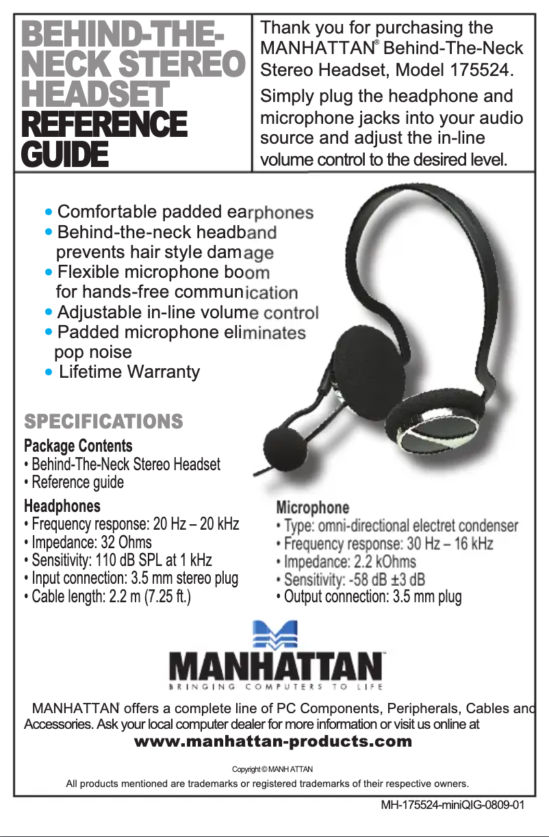 Image de la première page du manuel de l'appareil 175524