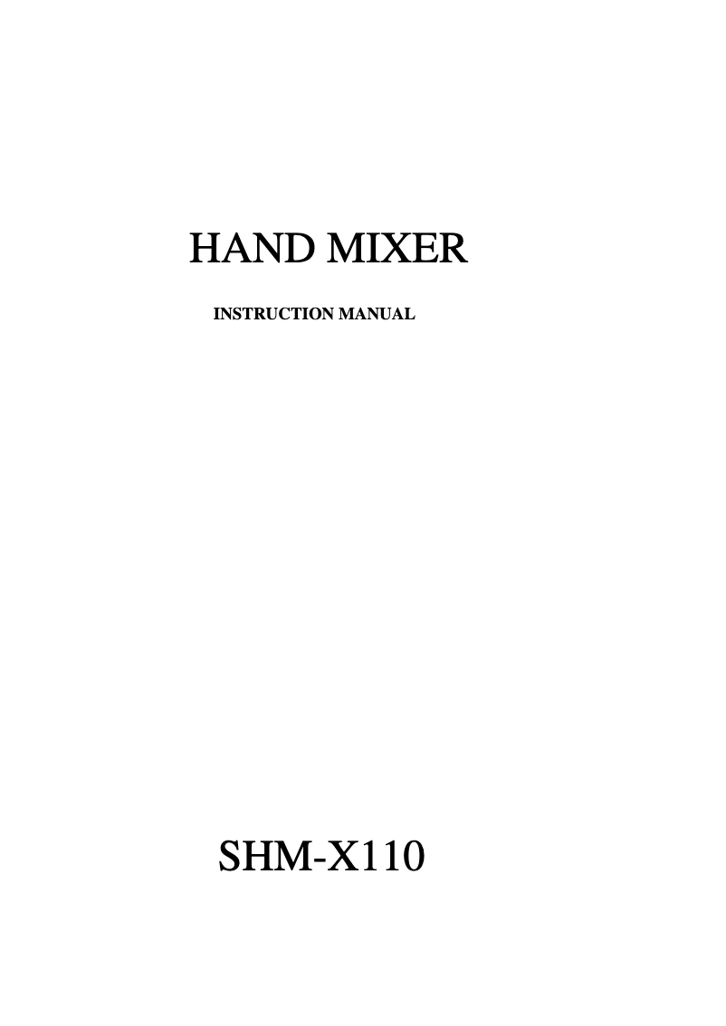 Page n°1 - Manuel utilisateur Sanyo SHM-X110
