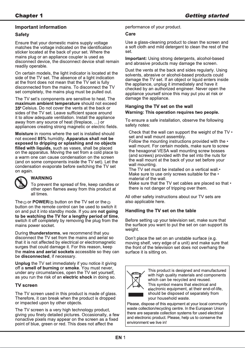 Page 1 de la notice Manuel utilisateur Thomson 19HS5246C