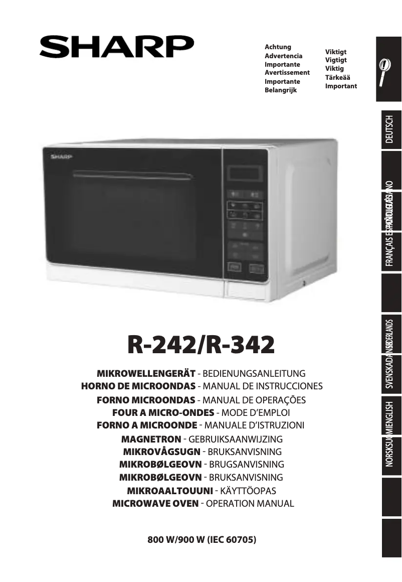 Image de la première page du manuel de l'appareil R-342INW