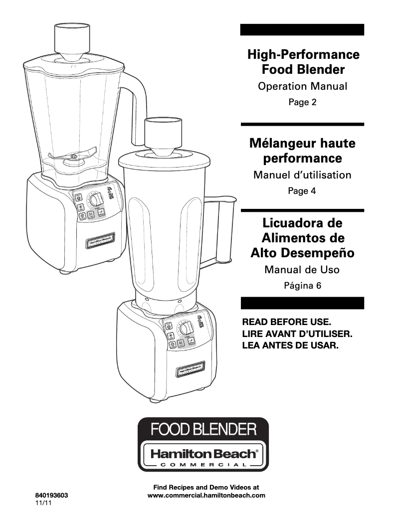 Image de la première page du manuel de l'appareil Expeditor HBF600