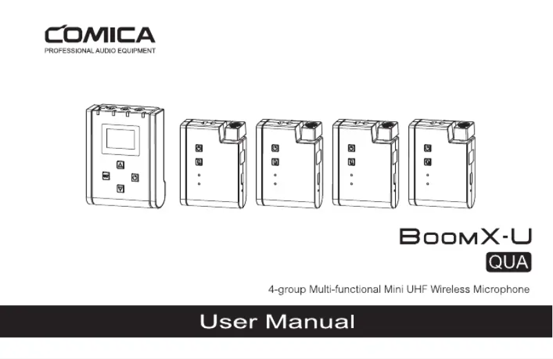 Page 1 de la notice Manuel utilisateur Comica BoomX-U QUA
