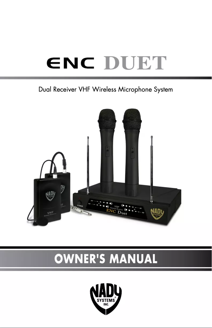 Page 1 de la notice Manuel utilisateur Nady Encore Duet