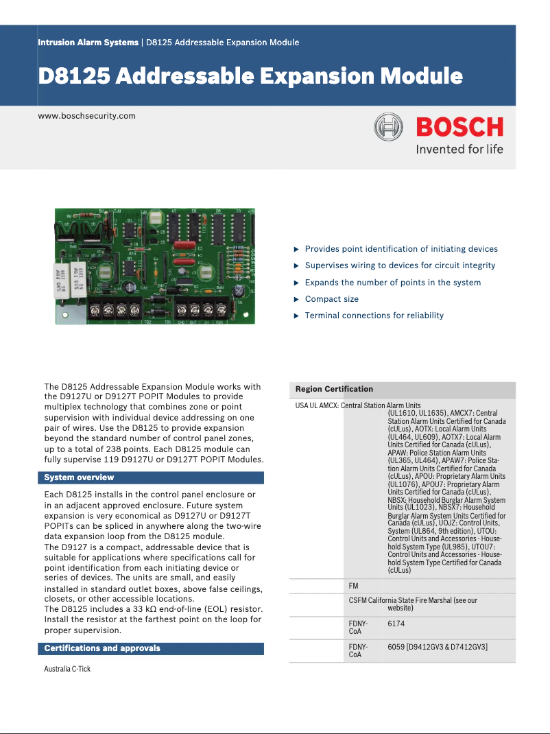 Imagen de la primera página del manual del dispositivo D8125