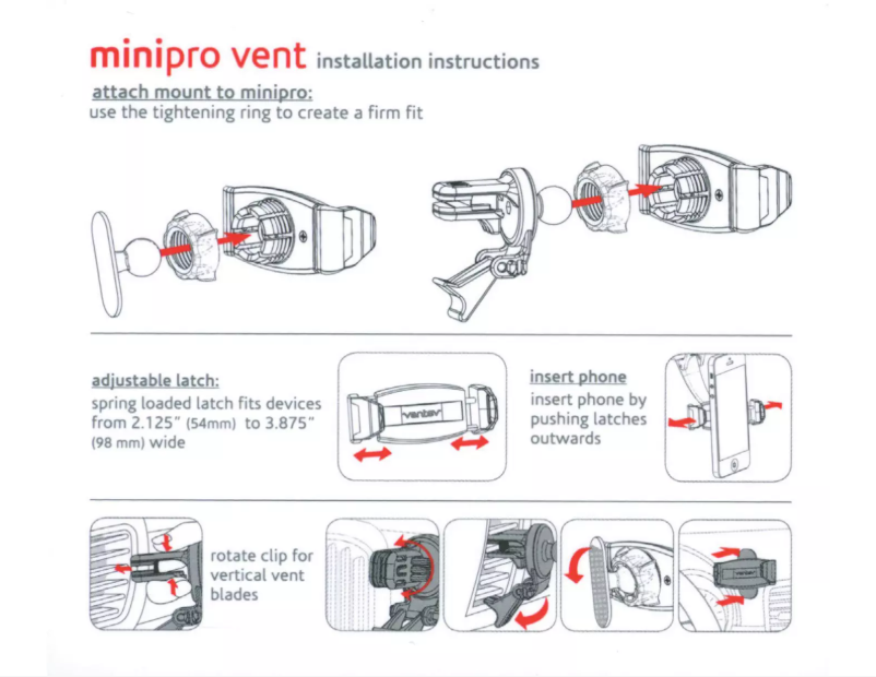 Page n°1 - Manuel utilisateur Ventev Minipro vent