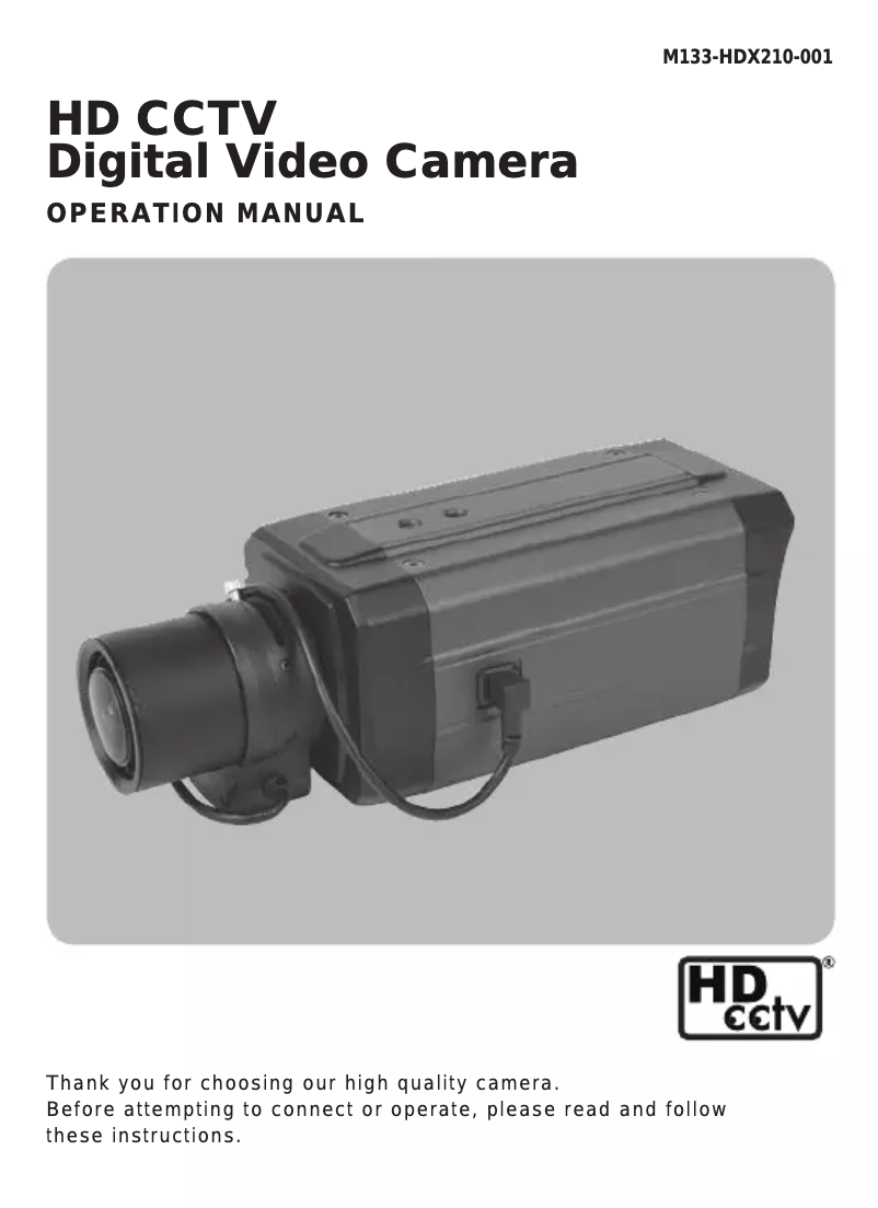 Page n°1 - Manuel utilisateur KT&C KPC-HDX210M