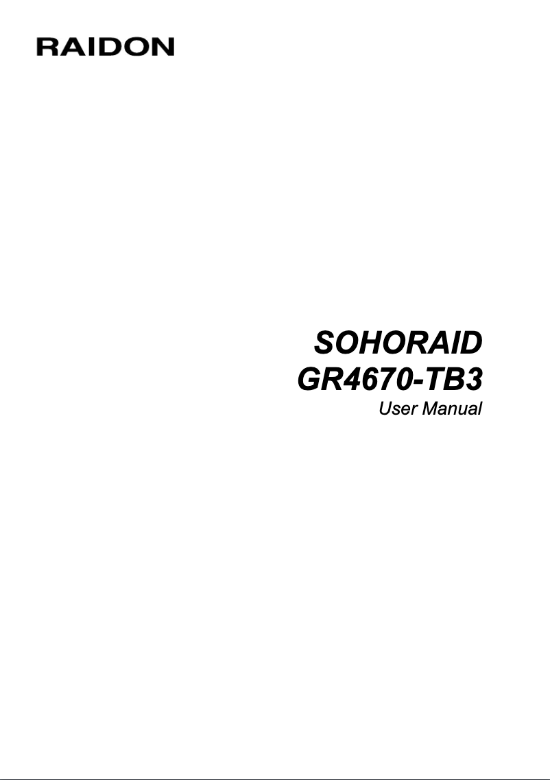 Page n°1 - Manuel utilisateur Raidon GR4670-TB3