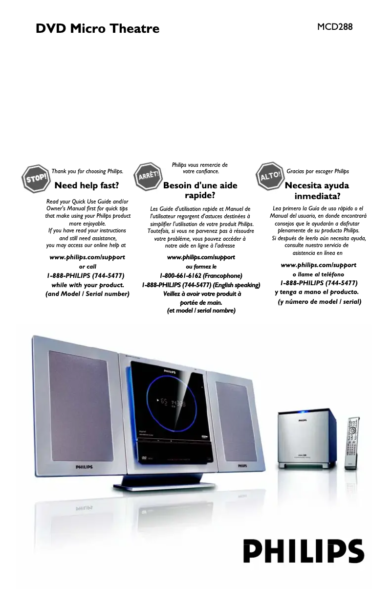 Imagen de la primera página del manual del dispositivo MCD288E