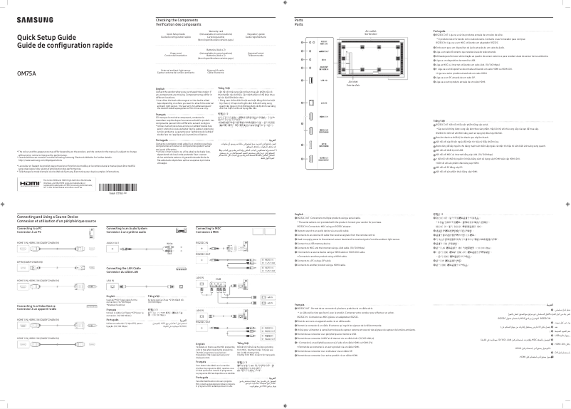Page 1 de la notice Manuel utilisateur Samsung OM75A