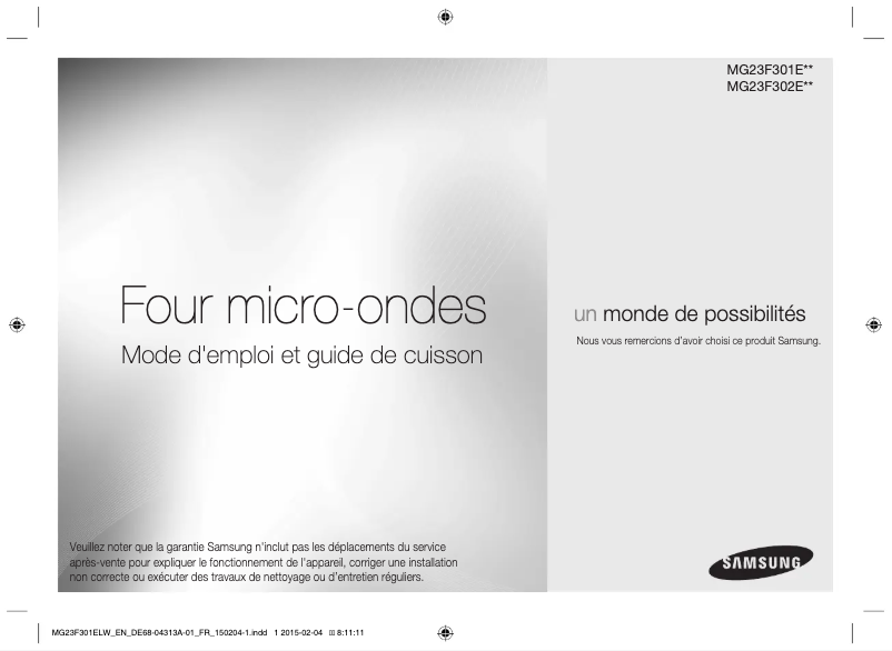 Page n°1 - Manuel utilisateur Samsung MG23F301ELW