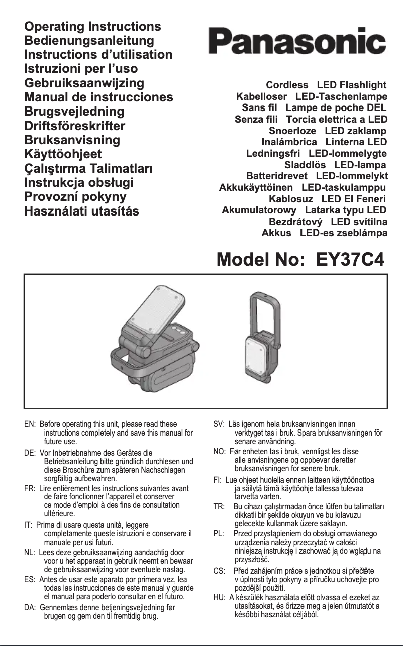 Page n°1 - Manuel utilisateur Panasonic EY37C4