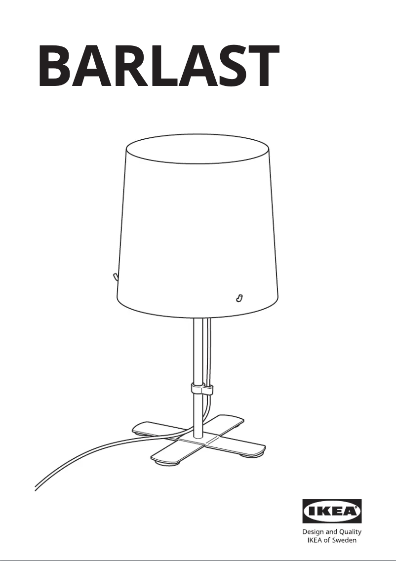 Page 1 de la notice Manuel utilisateur Ikea BARLAST 905.045.67