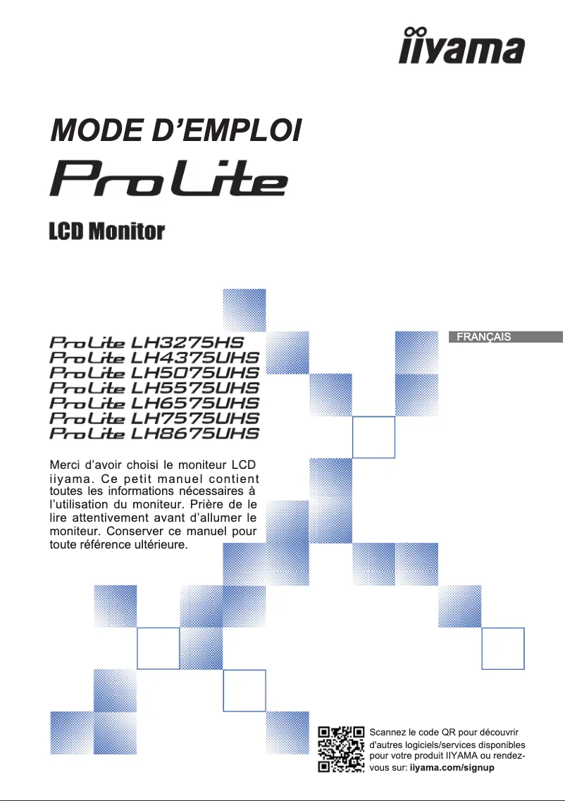 Page 1 de la notice Manuel utilisateur Iiyama ProLite LH5075UHS
