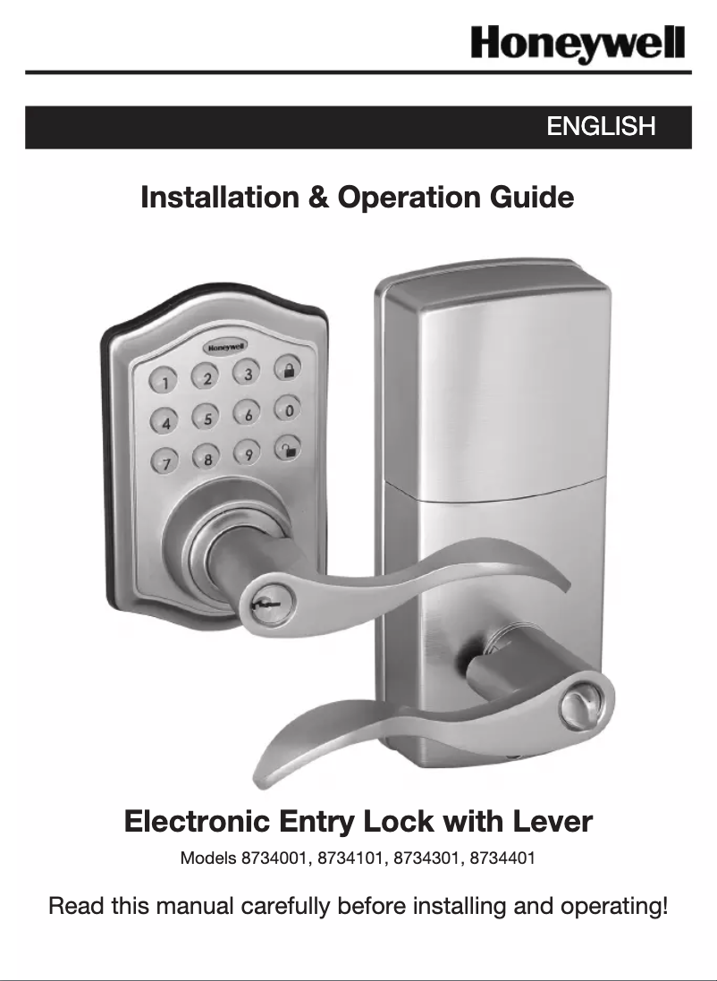 Page n°1 - Manuel utilisateur Honeywell 8734001