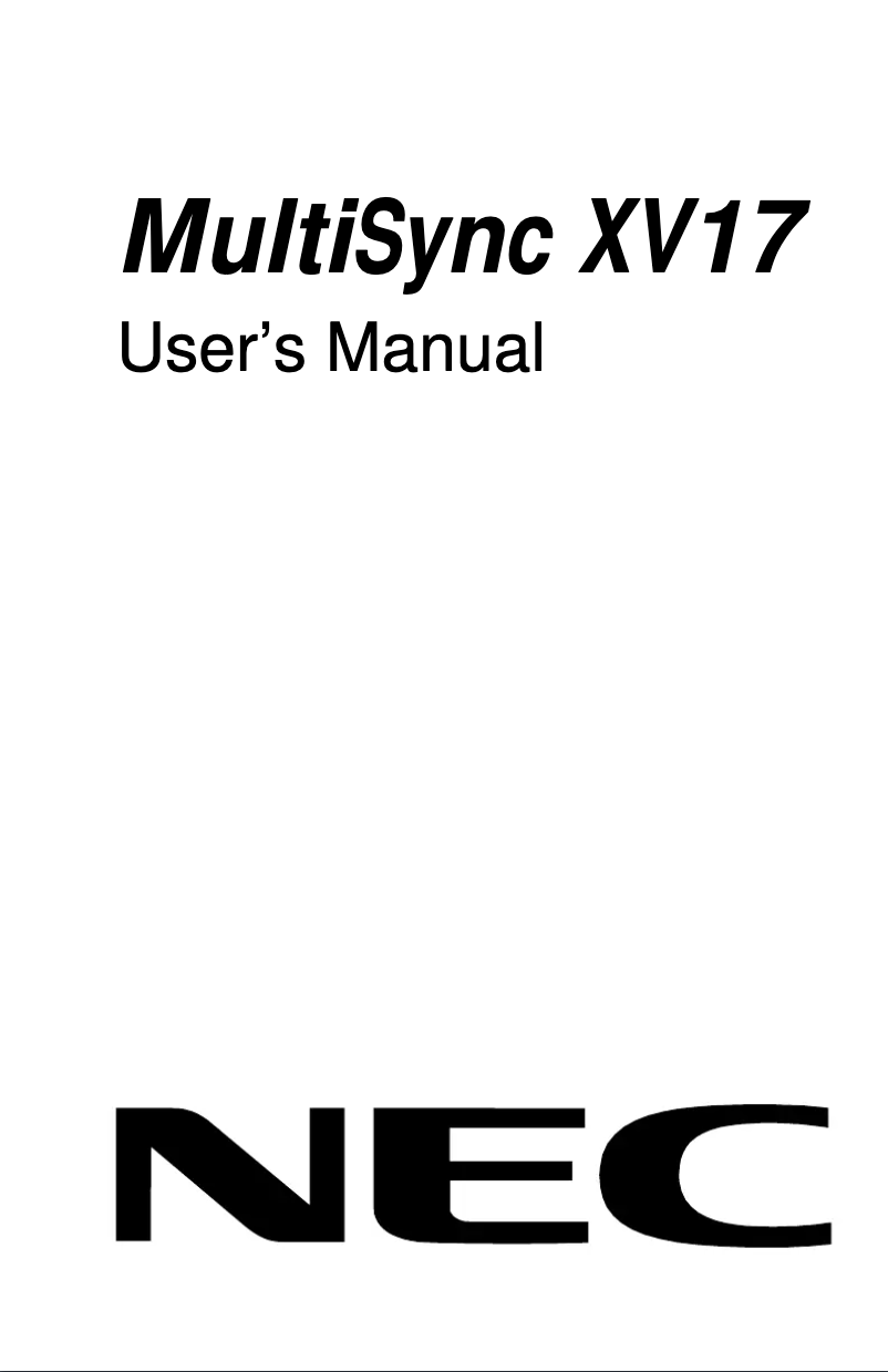 Página 1 del manual Manual de usuario NEC MultiSync XV17