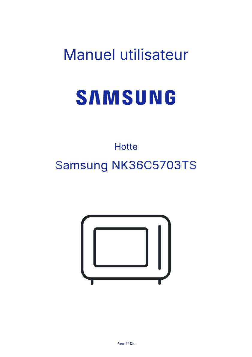 Page n°1 - Manuel utilisateur Samsung NK36C5703TS
