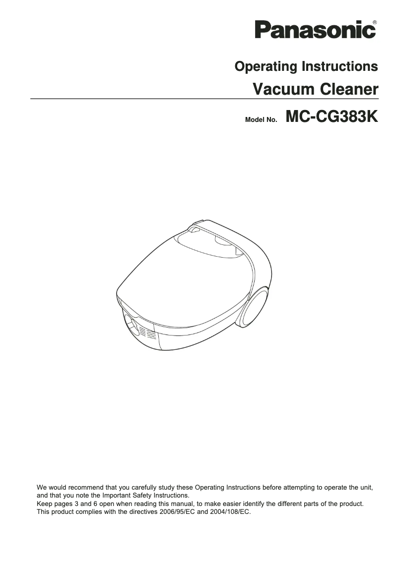 Image de la première page du manuel de l'appareil MC-CG383K